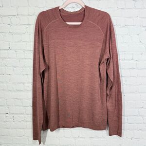 Lululemon Metal Vent Tech Long Sleeve Shirt Men Large Brown Smoky Stretch Active